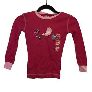 KIRKLAND SIGNATURE Pajama Top Girls Size US7 Pink 100% Organic Cotton Bird